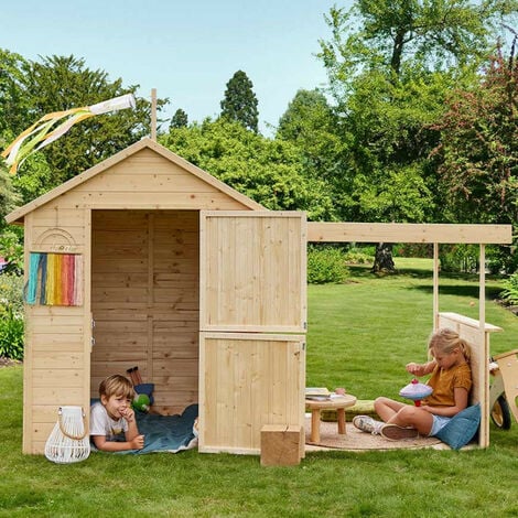 Maisonnette en bois avec pergola pour enfants - Eugénie