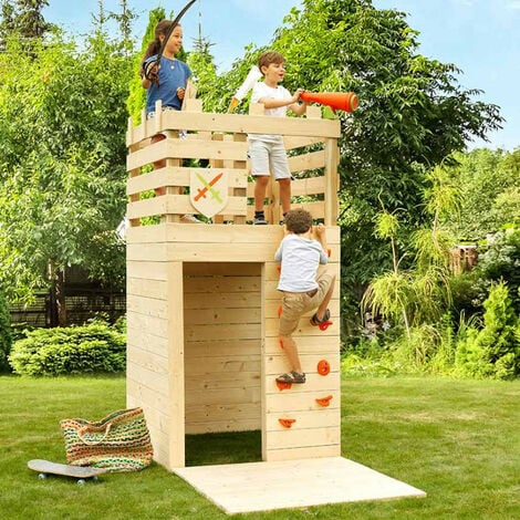 Cabane bois terrasse couverte pour enfant Sarah - Soulet