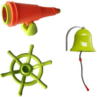 Kit accessoires Pirate pour aire de jeux cloche, longue-vue et gouvernail