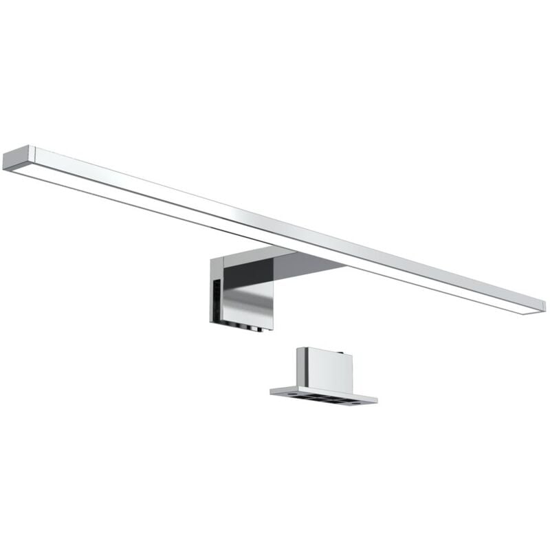 B.K.Licht lampe miroir LED, lampe armoire, applique salle de bain, lumière blanche neutre 4000 Kelvin, 8W, 780lm, IP44, largeur 600 mm, chrome