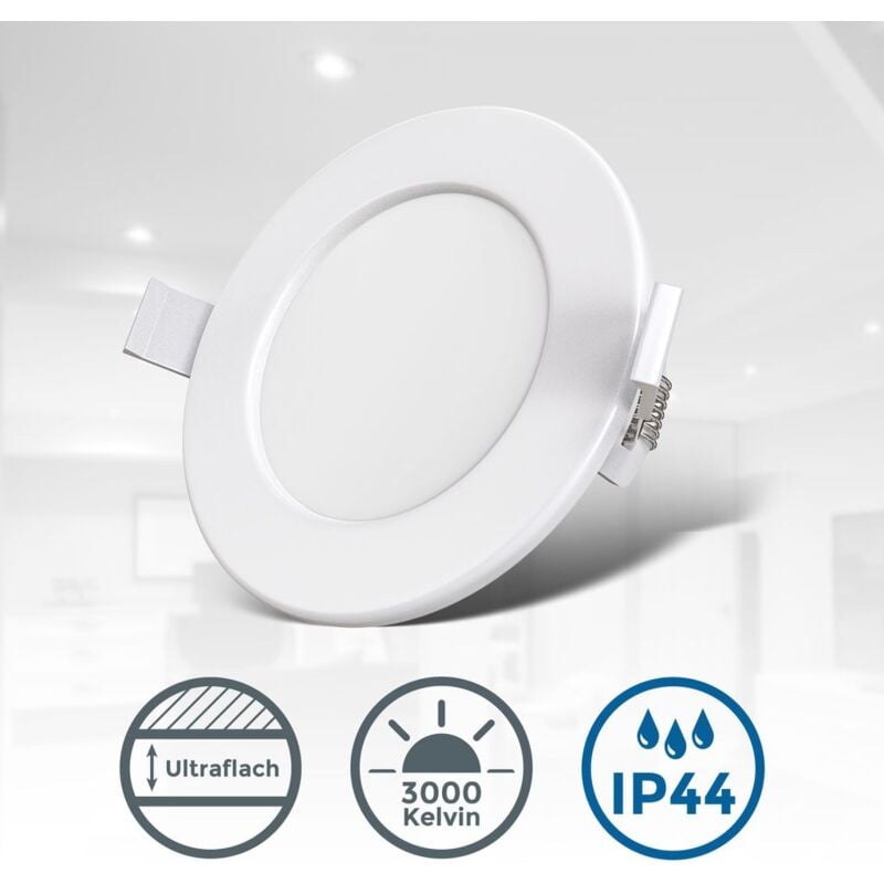 Emos Spot LED Encastrable 230V, 5W / 450lm, 50° Orientable, Plafonnier LED  encastré, blanc froid 6500K, Lot de 12 Spots de plafond pour l'intérieur,  extra plat, ronde, Couleur argent brossé : 