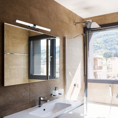 B.K.Licht lampe miroir LED salle de bain lumière blanche neutre IP44 résistante éclaboussures lampe murale 9W 55 cm noir design moderne
