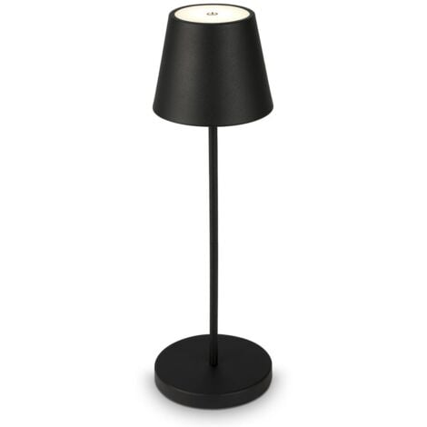 B.K.Licht - lampe de table à variateur sans fil lampe de chevet LED tactile pour la décoration de balcons, lampe sans fil, en plein air chambre à coucher salon camping jardin USB-C pour l'intérieur et