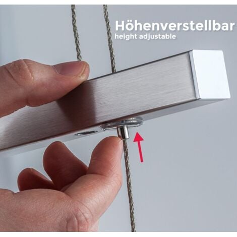 B.K.Licht suspension LED, lustre filaire design, fonction dimmable - pas besoin dun variateur, hauteur réglable, platine LED 20W intégrée, lumière blanche chaude