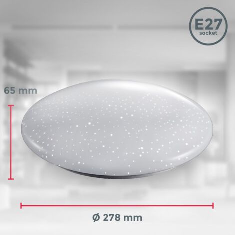 B.K.Licht plafonnier LED effet scintillant, plafonnier dinterieur, lumière blanche neutre 4000 Kelvin, lumière étoile, lampe pour chambre couloir salon, chambre d'enfant, 12W, 230V, IP20, Ø 280 mm