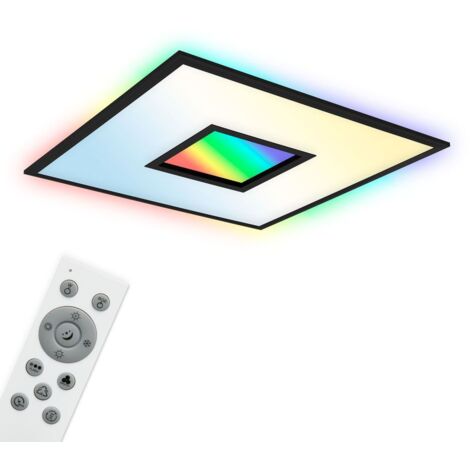 Panneau LED avec contrôle RVB et de la température de couleur, 24W 2200lm, 44x44x6cm, avec rétroéclairage et télécommande , Plafonnier LED moderne pour salon ou chambre