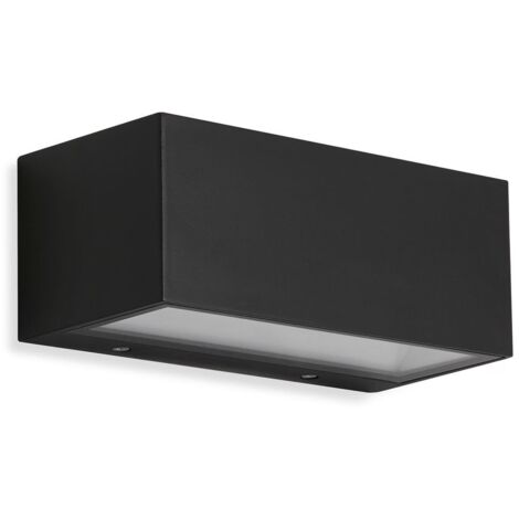 Applique murale extérieure LED noire moderne IP44 – 12W 1200 lm, lumière blanche neutre 4000K – design métal et verre pour façade, porte d’entrée ou terrasse – 20.000h