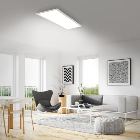 CCT Panneau LED BRILONER LEUCHTEN PIATTO, 24 W, 2200 lm, IP20, blanc, plastique-métal, dimmable, avec télécommande, CCT, 100 x 25 x 6 cm