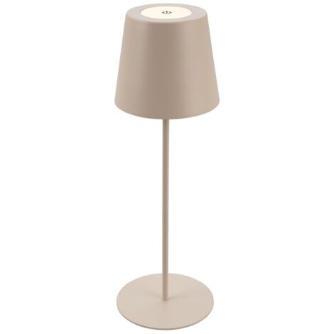 Lampe de table LED sans fil tactile réglable 36x10.5 cm 2.5 W 200 lm 2700 K blanc chaud RVB IP44 hauteur ajustable USB C beige lampe interieur exterieur