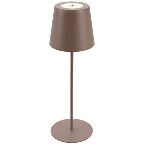Lampe de table LED sans fil tactile réglable 36x10.5 cm 2.5 W 200 lm 2700 K blanc chaud RVB IP44 hauteur ajustable USB C marron lampe interieur exterieur