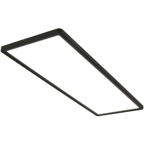 BRILONER SLIM Plafonnier LED ultraplat 58x20cm rectangulaire 22W 3000lm 4000K lumière blanc neutre rétroéclairage Noir lampe plafond salon bureau cuisine couloir
