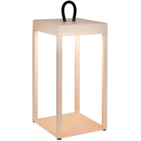 Briloner Luca Lampe de table LED sans fil, intensité lumineuse variable, tactile, sans fil, protection contre les éclaboussures, beige, 31,5 x 13 x 13 cm