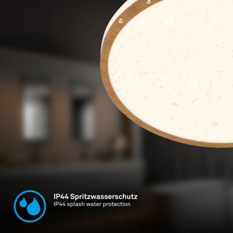 BRILONER Plafonnier LED Salle De Bain 12W – Lumière Indirecte Étoilée, IP44 Étanche Éclaboussures, Blanc Chaud 4000K, Chrome Ø24 Cm