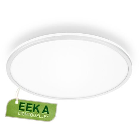 Classe énergétique A Plafonnier LED design moderne Ø33 cm rond 8.5W 1800lm 4000K blanc neutre lumière indirecte blanc pour salon chambre (1/5)