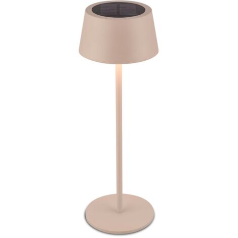 BRILONER - Lampe de table sans fil LED IP44 avec touch, CCT, dimmable, solaire, lampe de chevet sans fil, lampe de bureau, salon, 11,5x32 cm, beige