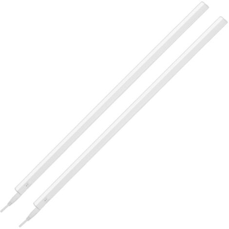 Lot de 2 réglettes LED sous meuble longueur 87,3 cm blanc 10 W 1100 lm lumière neutre 4000 K avec interrupteur et kit de montage lampe cuisine placard atelier