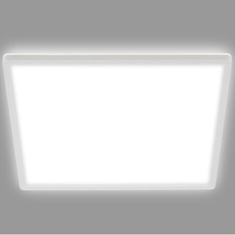 BRILONER SLIM Plafonnier LED ultraplat 30x30cm carré 18W 2400lm 4000K lumière blanc neutre rétroéclairage Blanc lampe plafond salon bureau cuisine couloir