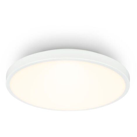 BRILONER Competo Plafonnier LED décoratif 240mm rond 10W 1200lm 3000K lumière blanche chaude blanc lampe plafond salon chambre cuisine couloir