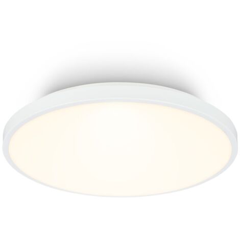 BRILONER Competo Plafonnier LED décoratif 330mm rond 17W 2400lm 3000K lumière blanche chaude blanc lampe plafond salon chambre cuisine couloir