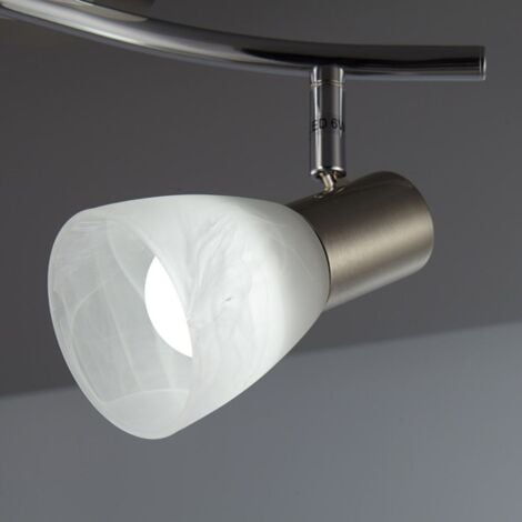 Plafonnier LED spots en verre luminaire salon orientable E14 métal verre éclairage plafond 2 spots