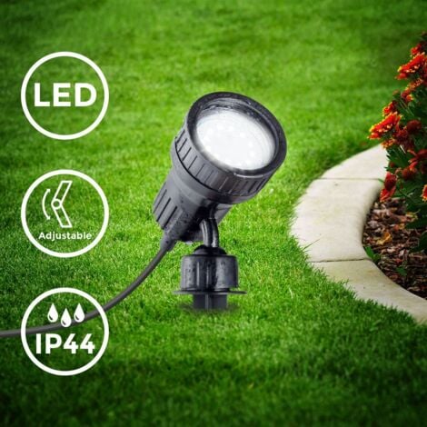 B.K.Licht spot extérieur avec ampoule LED 3W GU10 orientable applique murale extérieure filtres de couleur lumière blanche chaude jardin terrasse