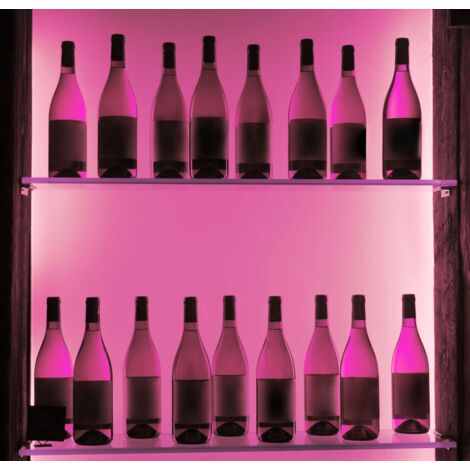B.K.Licht éclairage vitrine LED, éclairage LED amoire placard, lot de 4 pinces LED, avec télécommande, 4 programmes, 16 couleurs au choix