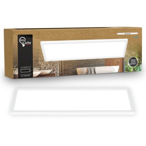 Panneau LED de Salle de bain, blanc, rectangulaire, 58x20cm 22W 3000lm, IP44, Lumière blanche neutre 4000K, Plafonnier LED sdb, salon et cuisine