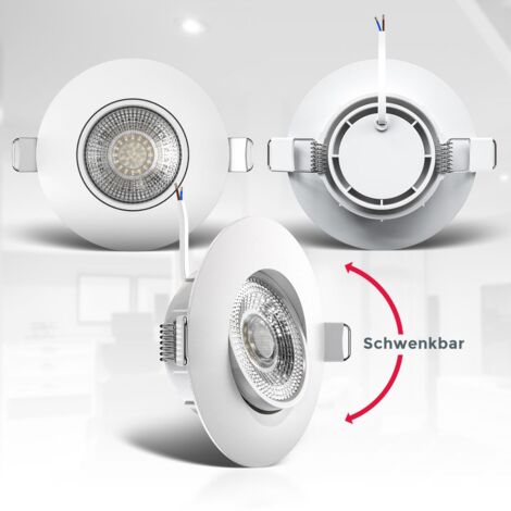 Lot De 2 Spots LED Encastrables Orientables Extra-plats - 4,5W, 3000K Blanc Chaud, 80mm - Pour Plafond Salon, Cuisine