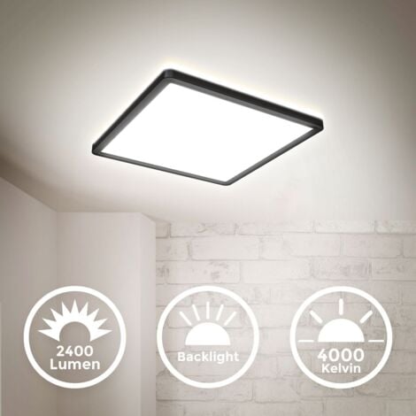 Plafonnier encastrable LED - Carré blanc IP44 225x225 - 18W 4000k 1250lm