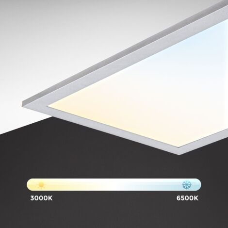B.K.Licht Plafonnier LED RGBW 7 couleurs CCT chaud, neutre & froid  télécommande panneau ultra slim bureau 595mm