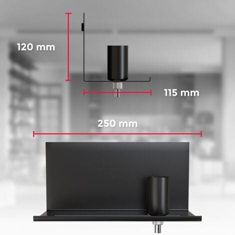 B.K.Licht applique murale réglable, luminaire mural rétro, lampe de chevet avec étagère, interrupteur, finition noire matte, pour ampoule E27 10W max