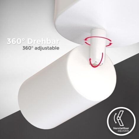 B.K.Licht I barre de spots I 4 spots pivotants & orientables I GU10 I blanc mat I livré sans ampoules