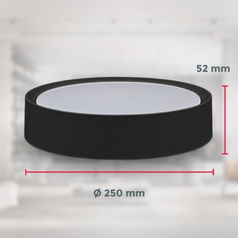 Plafonnier étoilé LED 12 W I 4.000K I 25 cm de diamètre I 1.200 lumens I lumière blanche neutre I noir mat