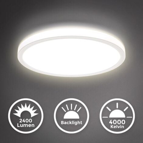 B.K.Licht Panel LED ultra plat, 18W, 2400Lm, lumière blanche