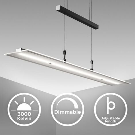 B.K.Licht suspension LED, lustre filaire design, fonction dimmable - pas besoin dun variateur, hauteur réglable, platine LED 20W intégrée avec 1600Lm, lumière blanche chaude 3000K
