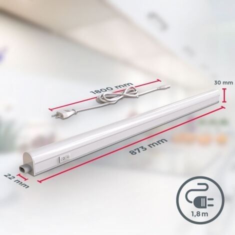 B.K.Licht lot de 2 réglettes LED pour cuisine et atelier, platine LED 15W, longueur 873 mm, 1500 Lm, lumière blanche neutre 4000K