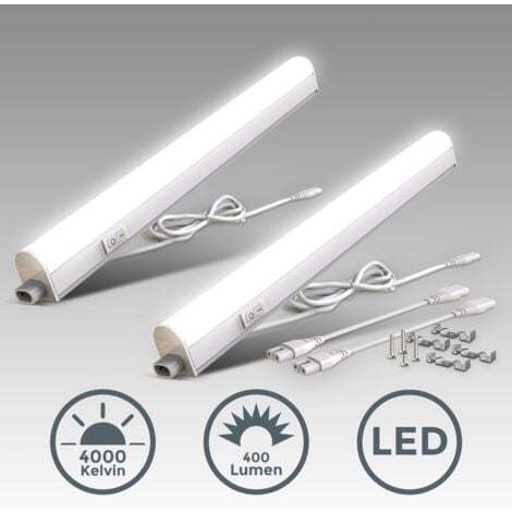 B.K.Licht réglette LED pour cuisine et atelier, platine LED 15W, longueur  873 mm, 1200 Lm, lumière blanche neutre 4000K