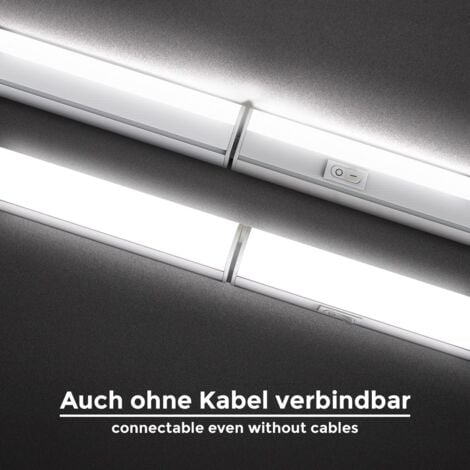 B.K.Licht lot de 2 réglettes LED pour cuisine et atelier, platine LED 4W, longueur 313mm, 400 Lm, lumière blanche neutre 4000K
