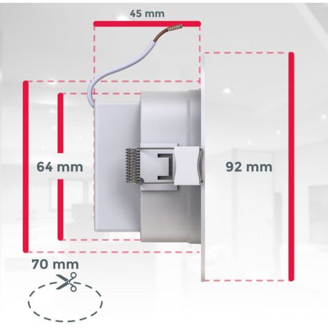 B.K.Licht I Set de 3 lampes à encastrer RGBW pour salle de bain LED I Spot à encastrer pour salle de bain en couleur I Télécommande I Ø70 mm perçage I Dimmable I 92x45 (DxH) I Blanc
