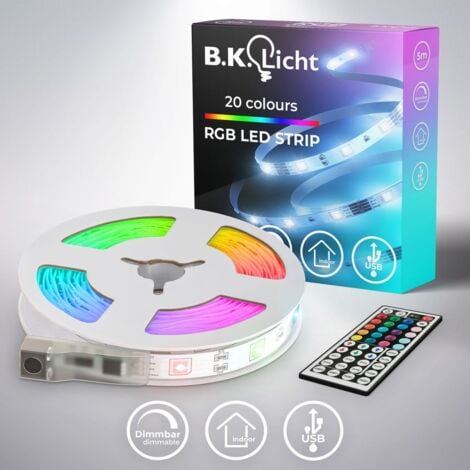 Bande LED USB 5 m Bande lumineuse RGB changement de couleur