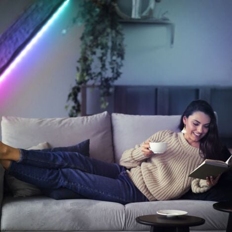 B.K.Licht I RGBIC LED Strip 10 m I Capteur de musique I Music Sync I Barre lumineuse I Strips I Ruban avec télécommande de changement de couleur I Ruban lumineux autocollant