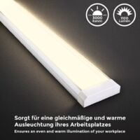 B.K.Licht Réglette LED barre lumineuse éclairage 10W cuisine 230V blanche