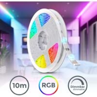 Bande LED 10m dimmable bande lumineuse RGB stripes multicouleur guirlande lumineuse télécommande