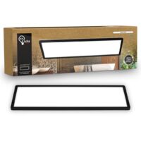 Panneau LED de Salle de bain, noir, rectangulaire, 58x20cm 22W 3000lm, IP44, Lumière blanche neutre 4000K, Plafonnier LED sdb, salon et cuisine