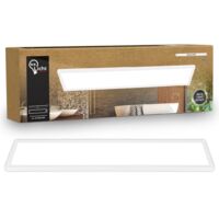 Panneau LED de Salle de bain, blanc, rectangulaire, 98x20cm 36W 4800lm, IP44, Lumière blanche neutre 4000K, Plafonnier LED sdb, salon et cuisine