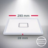 Plafonnier LED design carré pour salon salle à manger 18W ultra-plat blanc argenté