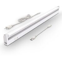 B.K.Licht réglette LED orientable, platine LED 8,5W intégrée, 1000Lm, blanche neutre 4000K, éclairage dressing placard cuisine, 230V, IP20, titane ou blanc