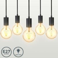 B.K.Licht suspension design industriel lustre minimaliste rétro-vintage I plafonnier pour 5 ampoules I réglable en hauteur I livré sans ampoules