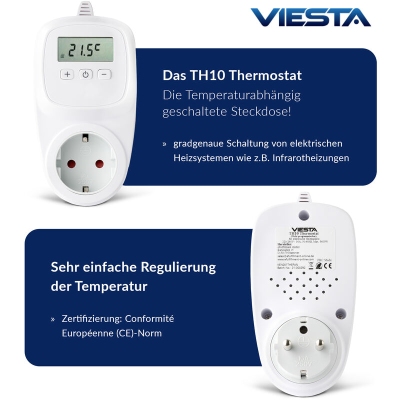 Prise Thermostat TS10 Chauffage Infrarouge 