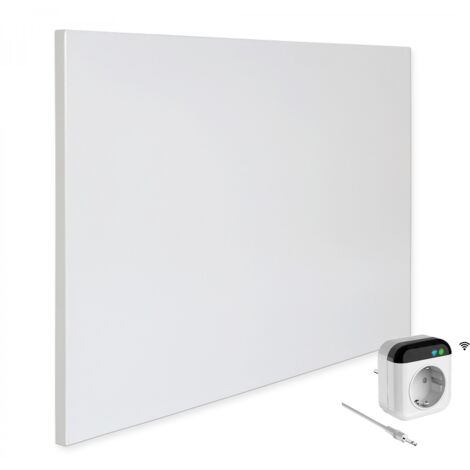 Viesta H300 panneau de chauffage infrarouge Crystal Carbon (dernière  technologie) panneau radiateur ultra mince chauffage mural blanc - 300  watts + Viesta TH70WIFI Thermostat